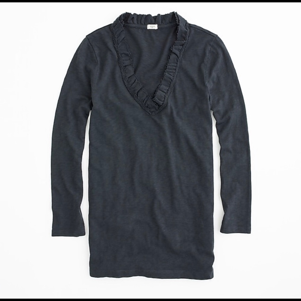 J. Crew Raw Edge Double Ruffle T